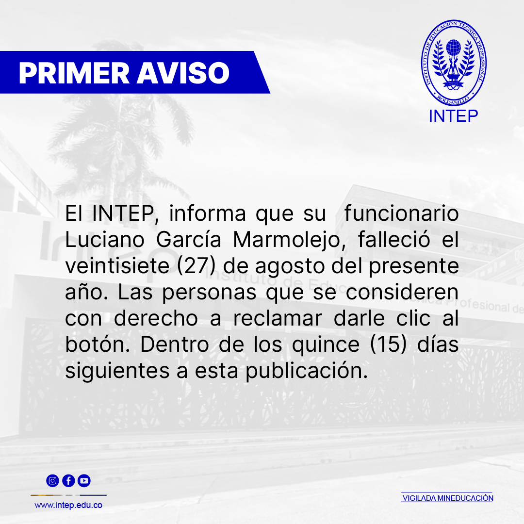  Edicto de trabajador fallecido para el pago de salario y prestaciones sociales adeudadas.