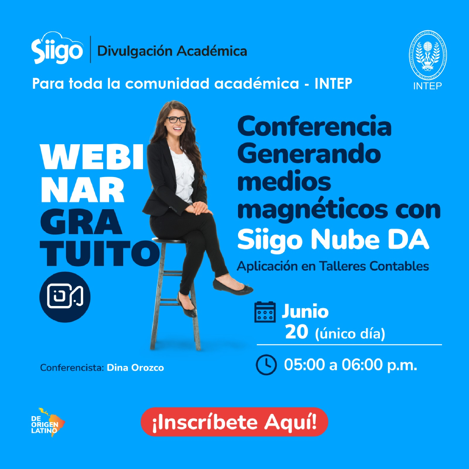 Invitación para toda la comunidad académica INTEP Webinar Gratuito