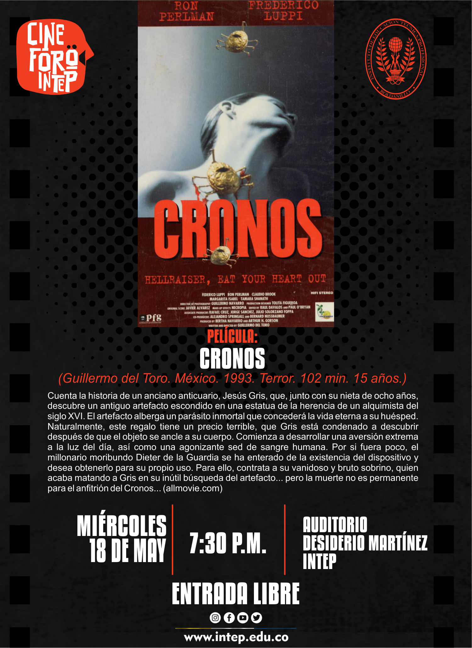 CINE FORO INTEP: PELÁCULA CRONOS