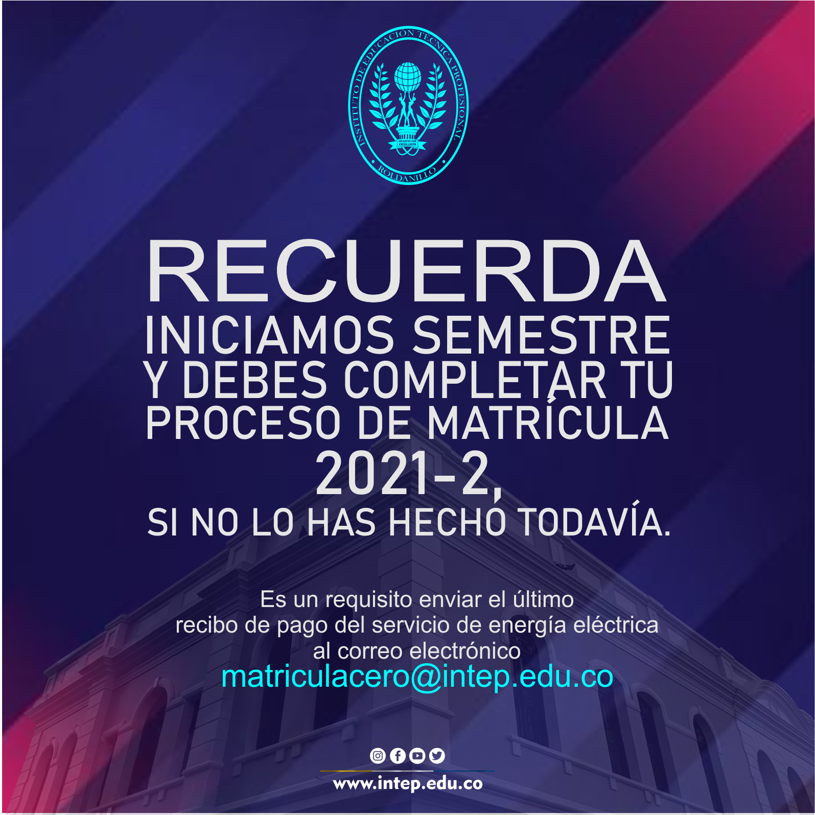 Completa tu proceso de matrícula 2021-2