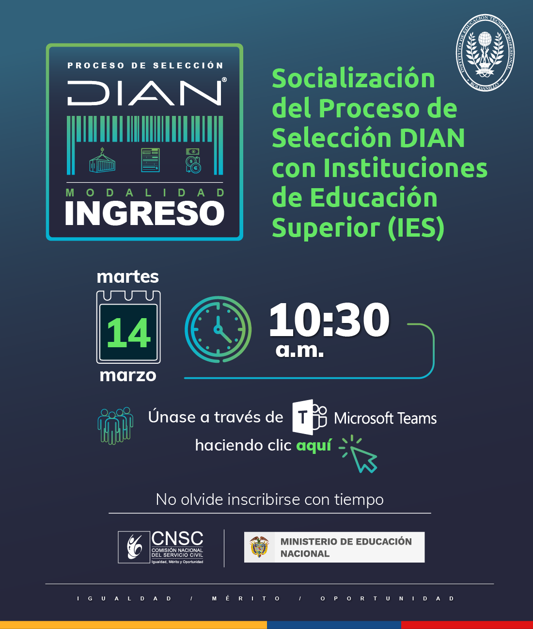 Socialización concurso DIAN con IES