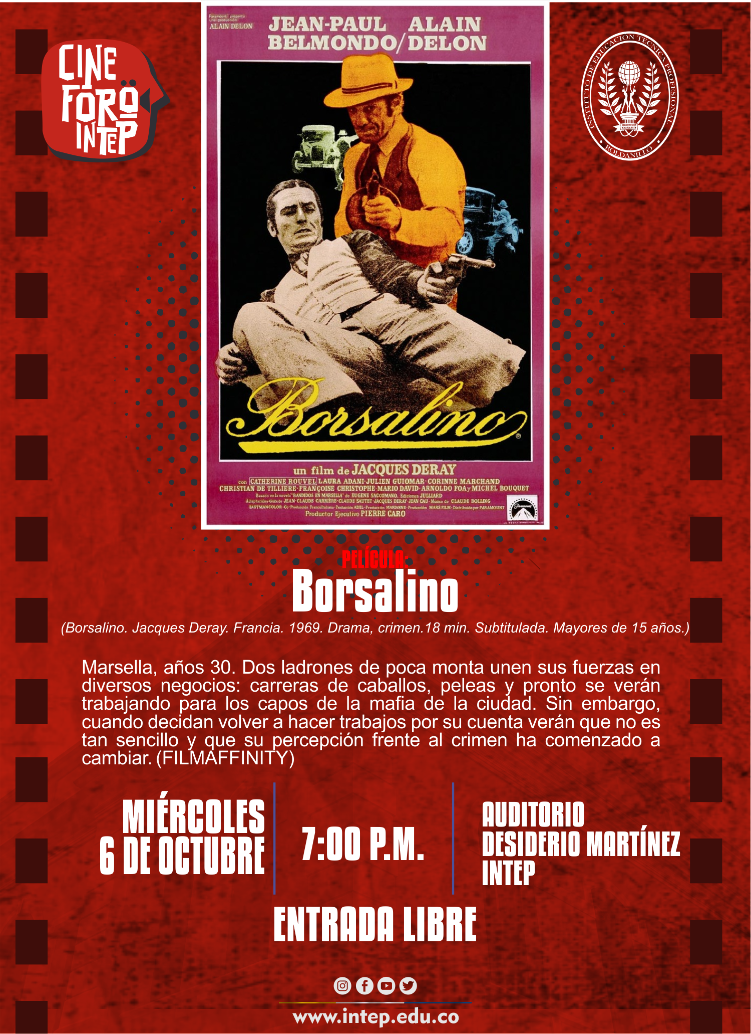 CINE FORO INTEP /Miércoles 6 de octubre