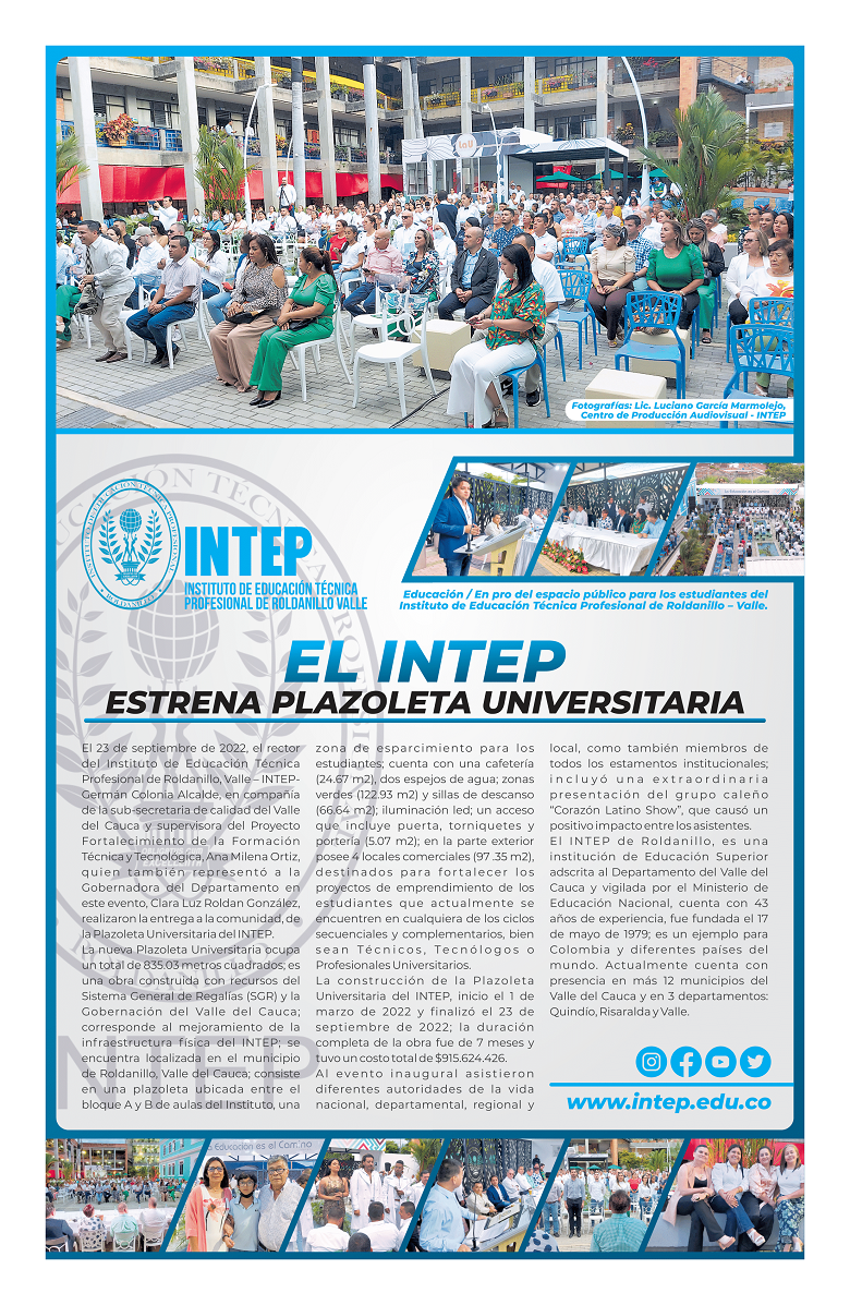 El INTEP estrena Plazoleta Universitaria