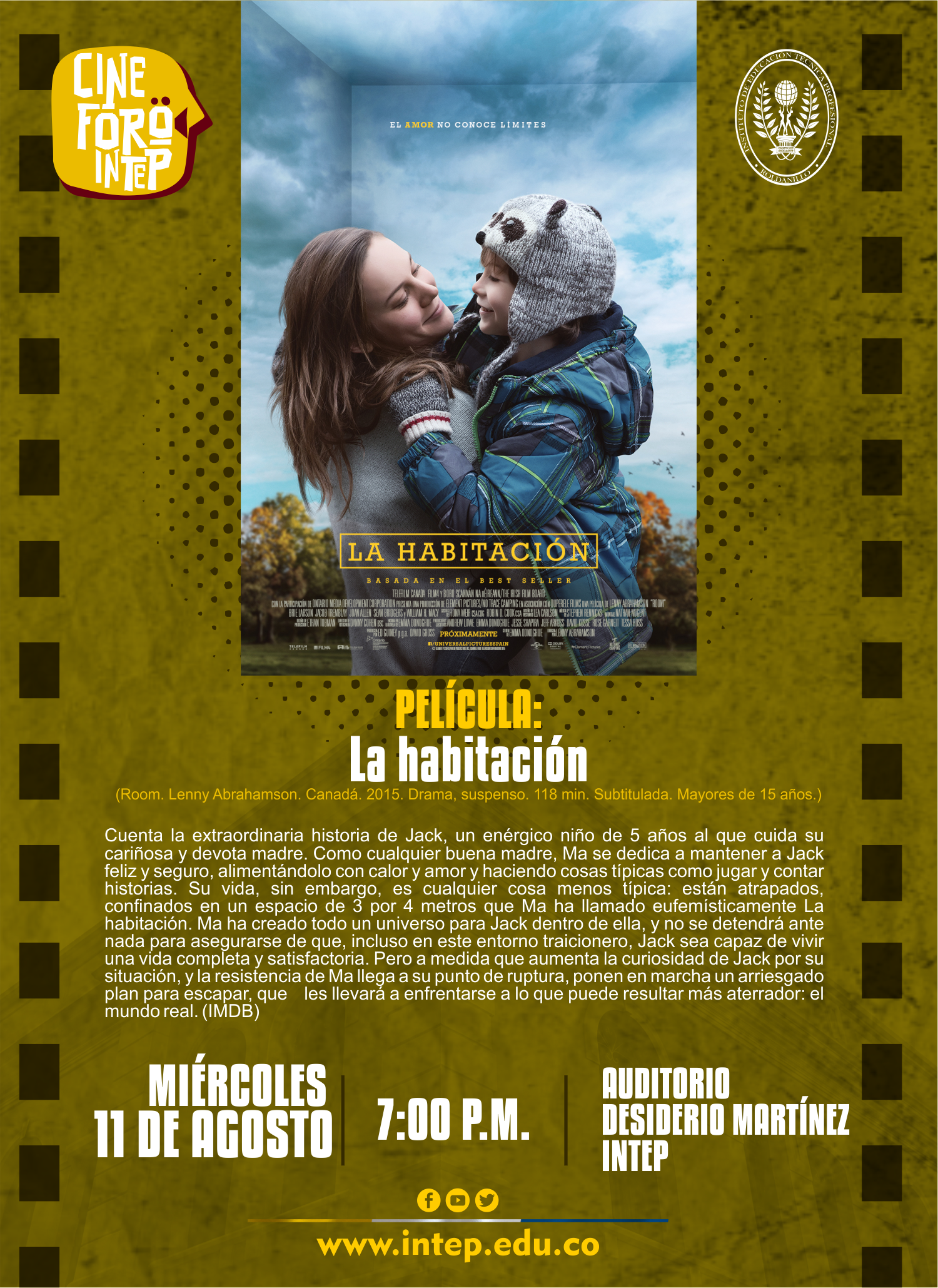 Te esperamos en el CINE FORO INTEP