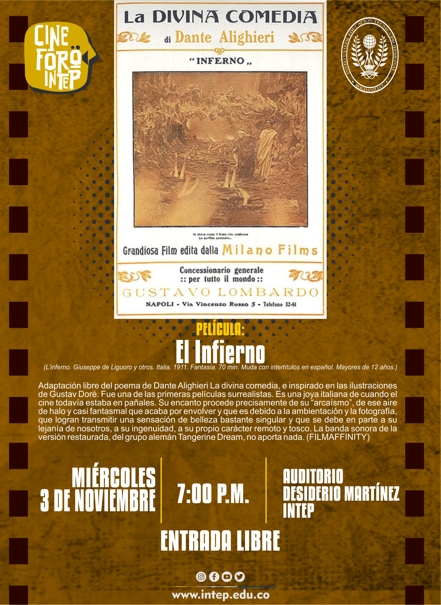 CINE FORO INTEP : Película El Infierno