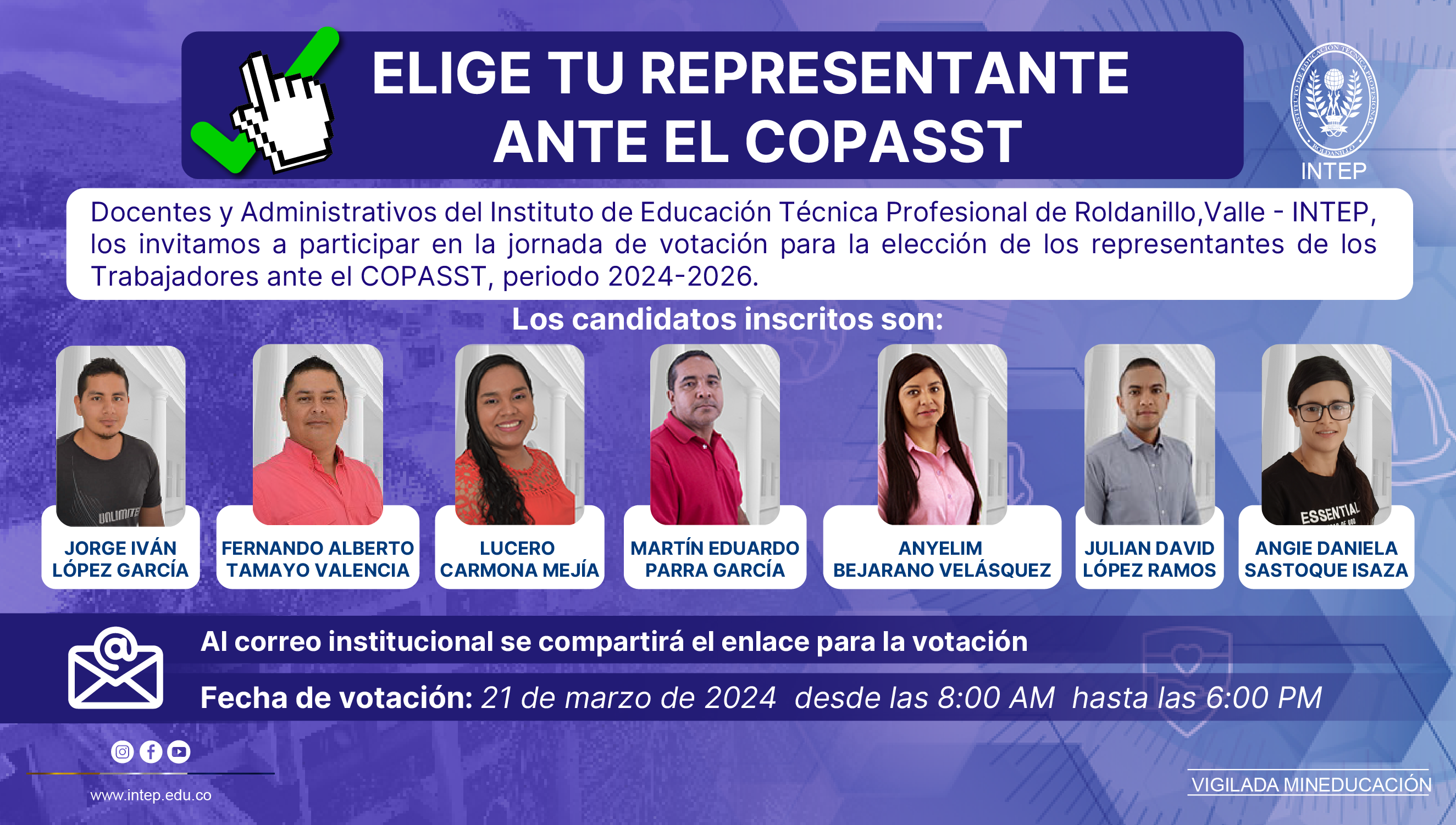 ELIGE TU REPRESENTANTE ANTE EL COPASST