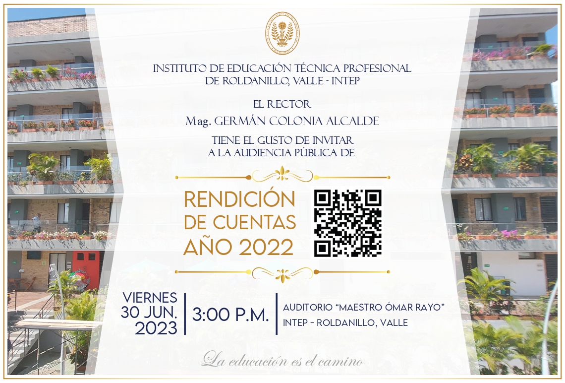 Invitación a la Rendición Pública de Cuentas INTEP- Vigencia 2022