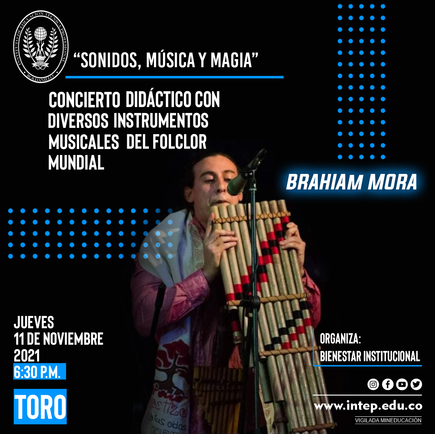 Concierto Musical llega a Toro Valle el jueves 11 de noviembre.