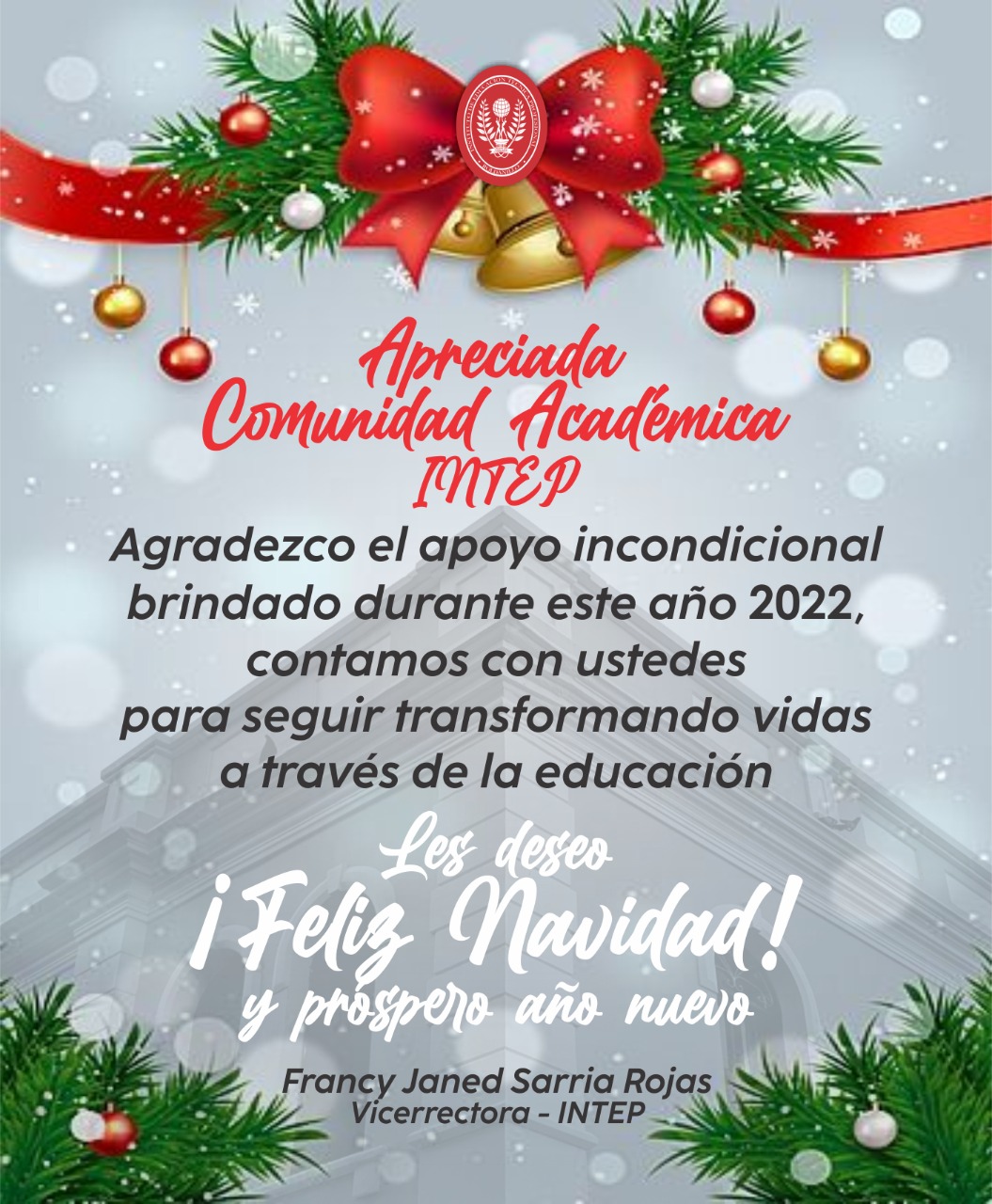 Mensaje de Navidad de nuestra Vicerrectora