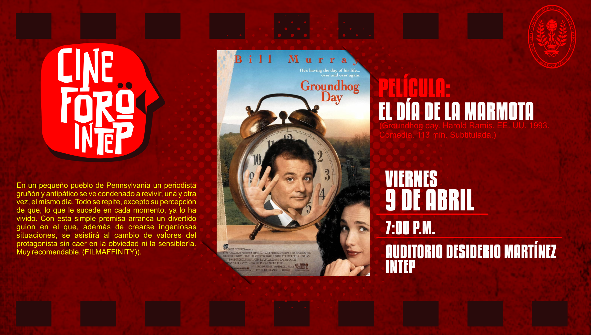 CINE FORO: VIERNES 9 DE ABRIL