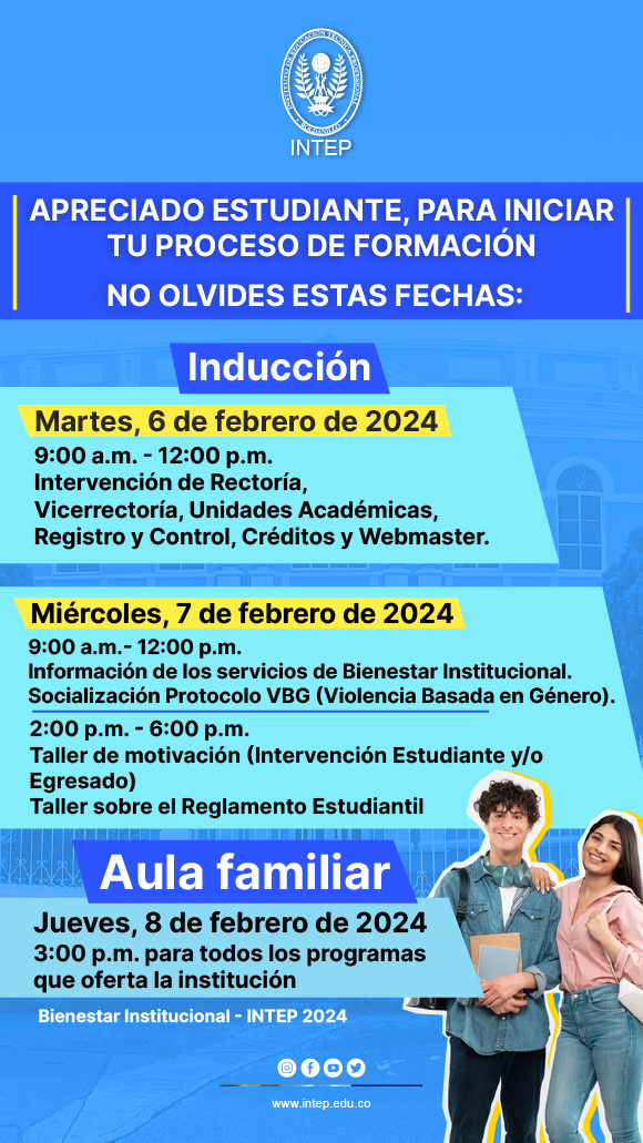 Inducción para estudiantes de primer ingreso, primer periodo 2024