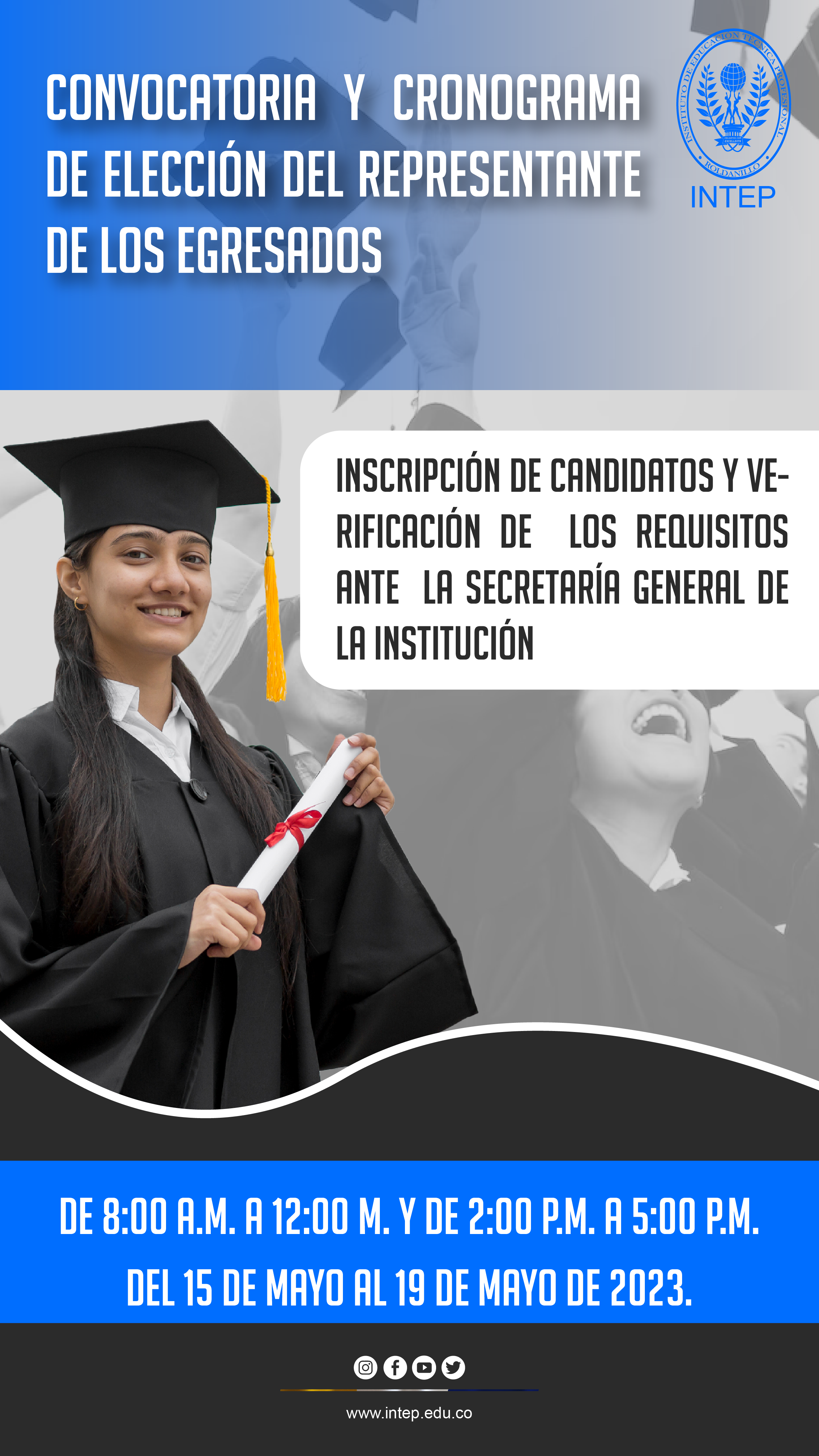 	 Convocatoria y cronograma de elección del Representante de los Egresados