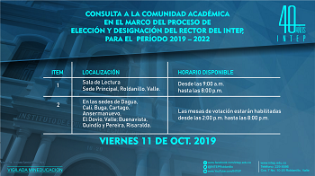 Consulta a la comunidad académica en el marco del proceso de Elección y Designación del Rector