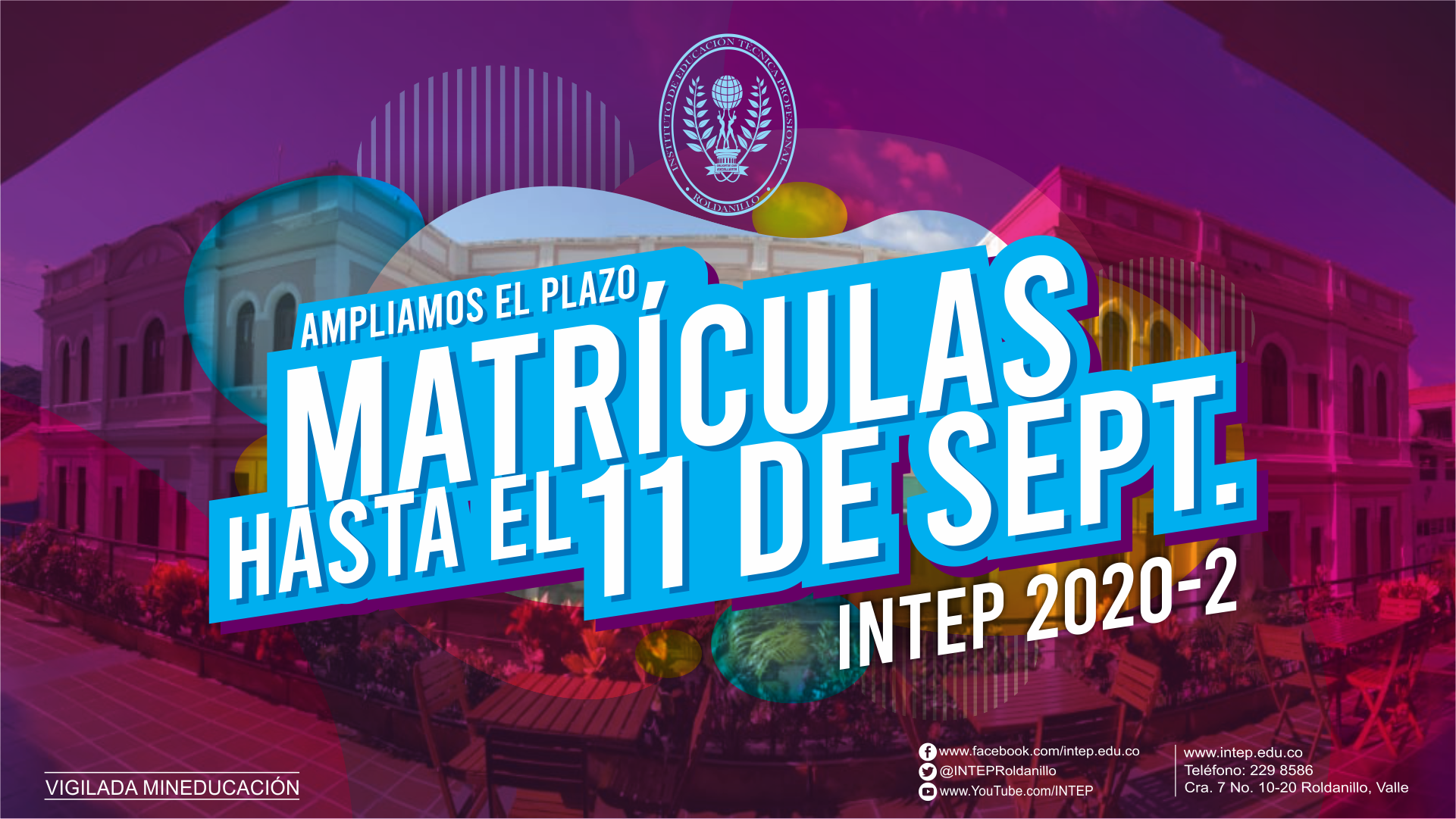 Ampliamos el plazo de Matrícula INTEP 2020-2