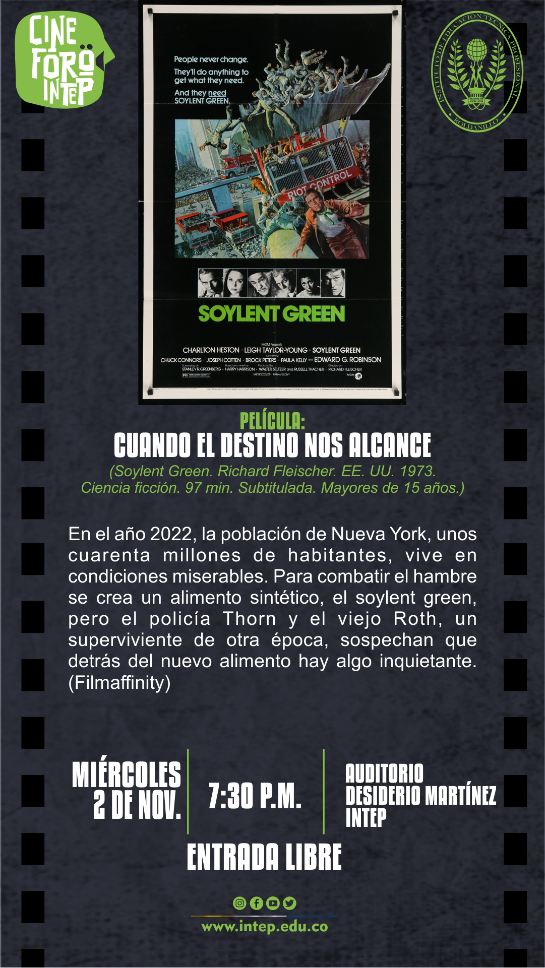 Cine Foro INTEP 2 de Nov.