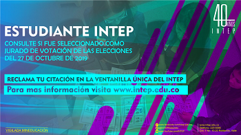 Entrega de Citaciones Jurado de Votaciones 27 de octubre de 2019 a los estudiantes del INTEP