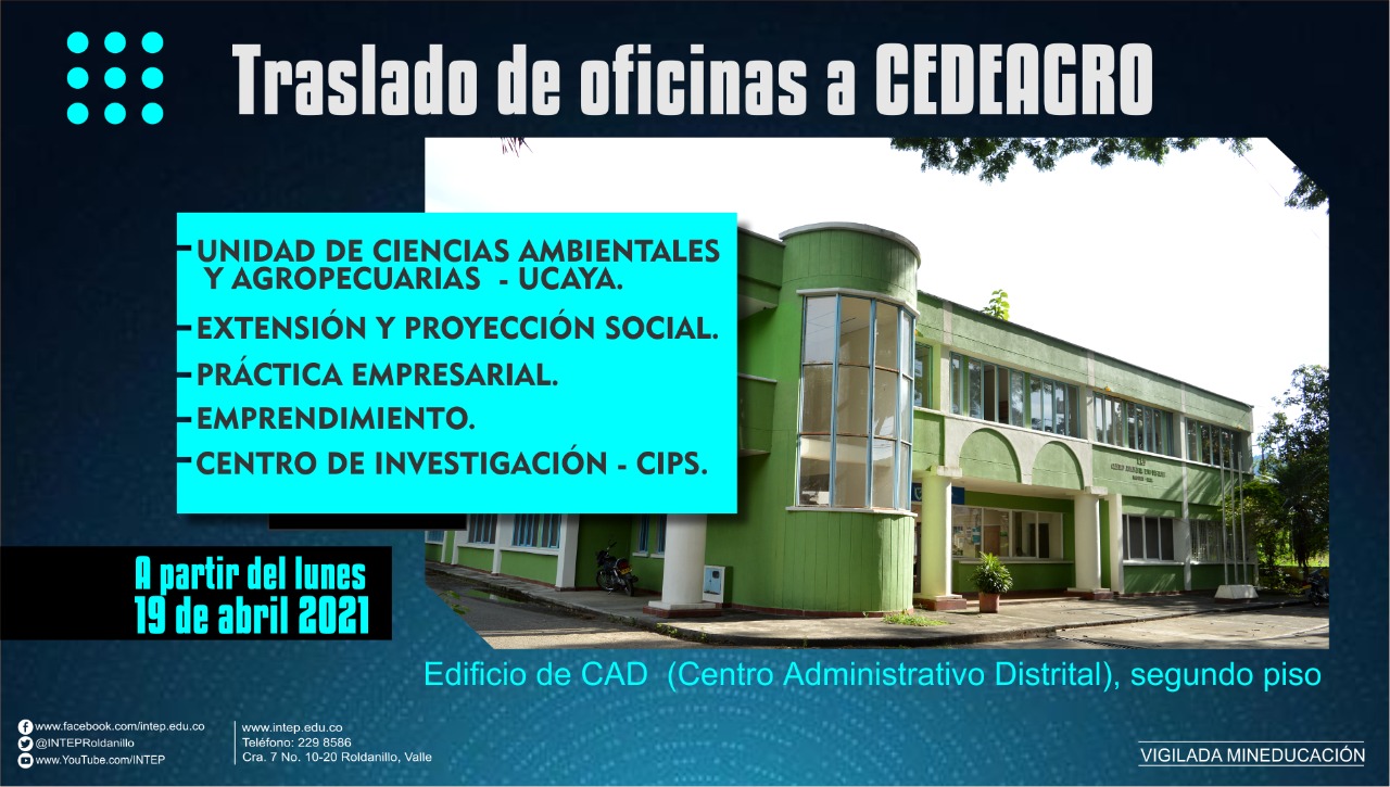  Traslado de las oficinas a CEDEAGRO